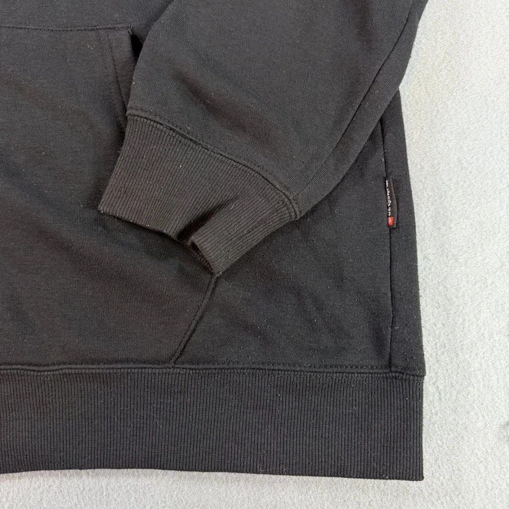 Quiksilver Mens Full Zip‎ Hoodie Black Fleece Logo Sweatshirt Large